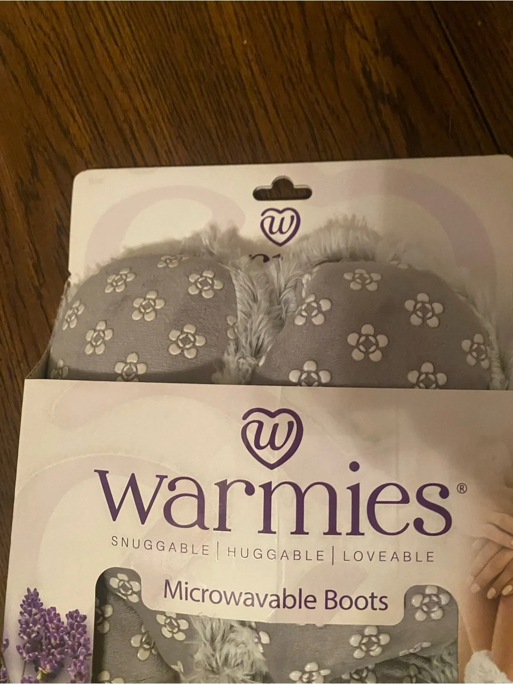 Warmies Lavender Gray Microwavable Boots – Soothing Heated Slippers